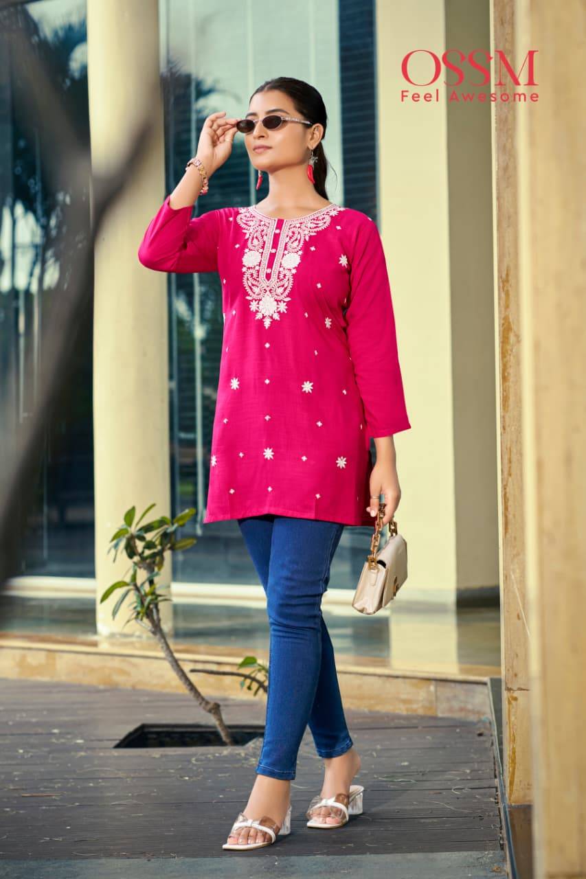 Ossm nora vol 7 fancy top online kurti wholesale